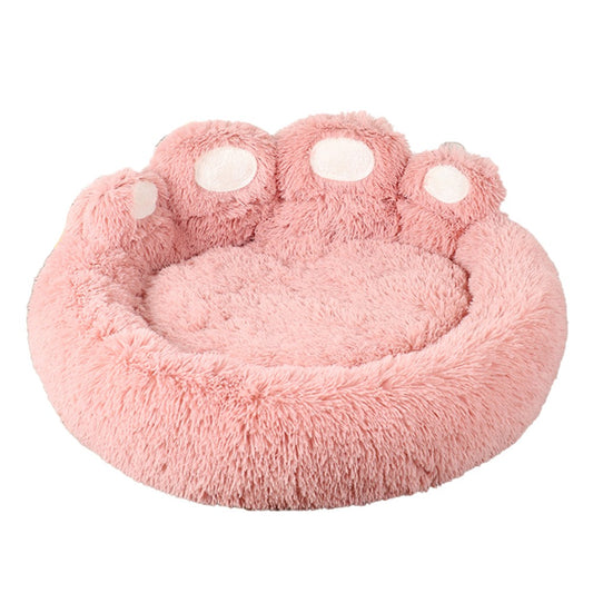 55cm Winter Warm Pet Bed Plush Dog Bed Pet Calming Bed for Puppy Cats Pink