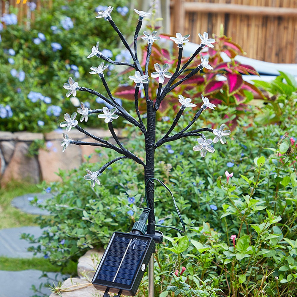 2Pcs 20LED Solar Flower Light Yard Pathway Light Garden Landscape Decorative Lamp Warm Light