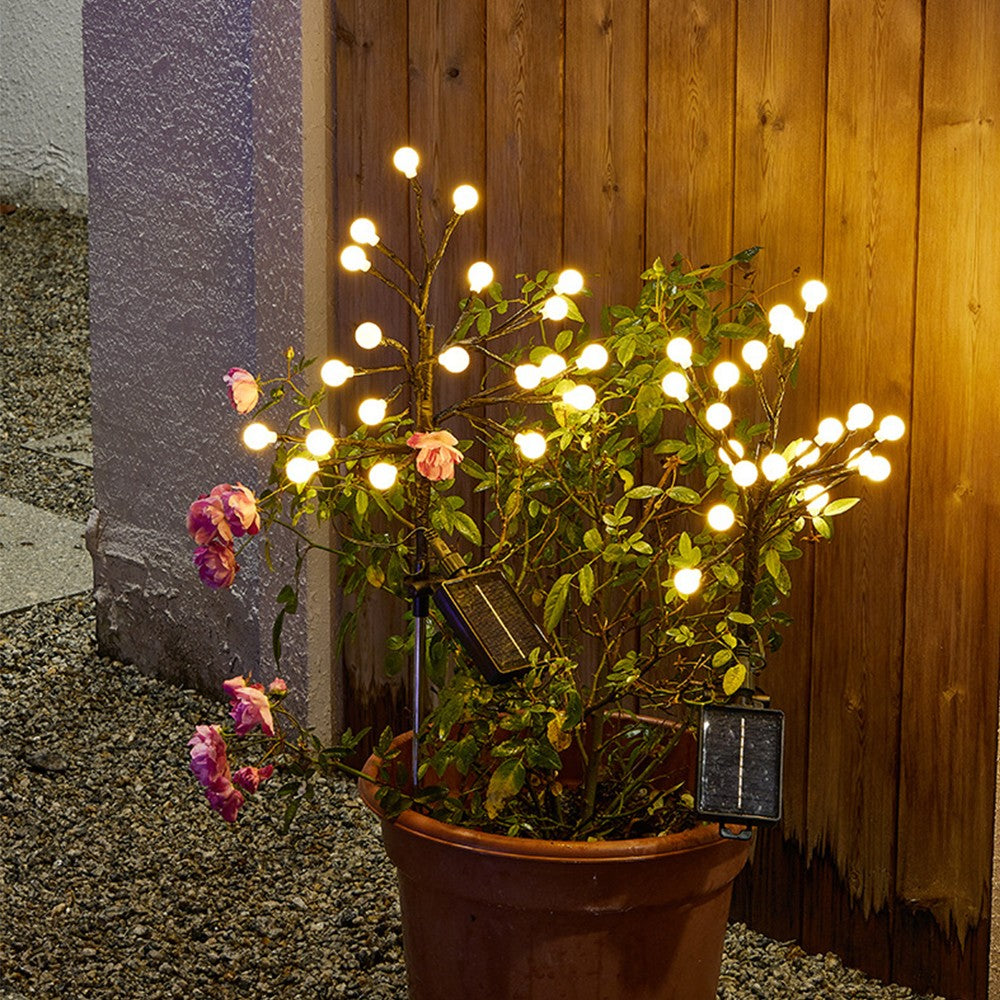 2Pcs 20LED Solar Ball Light Yard Pathway Light Garden Landscape Decorative Lamp Warm Light