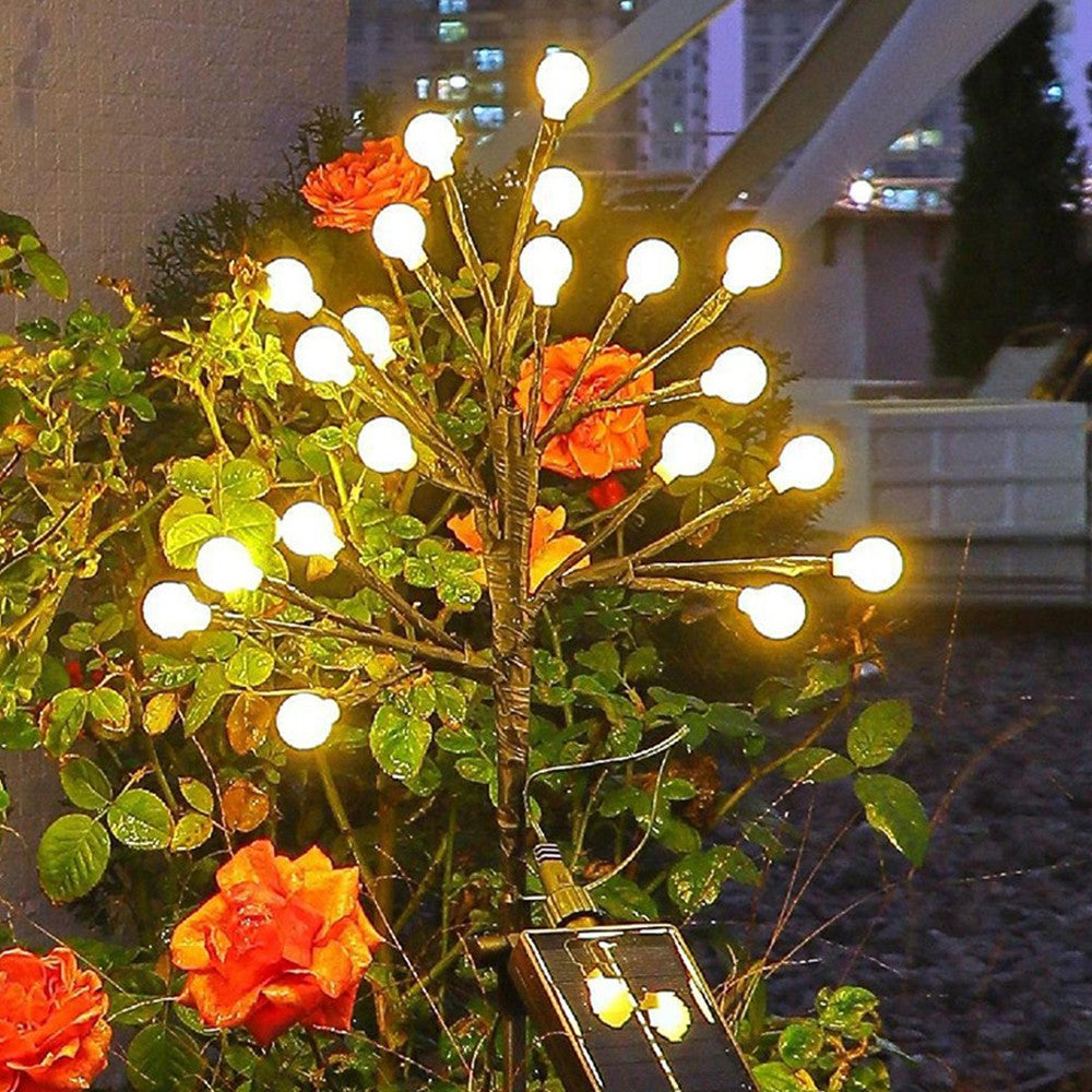 2Pcs 20LED Solar Ball Light Yard Pathway Light Garden Landscape Decorative Lamp Warm Light
