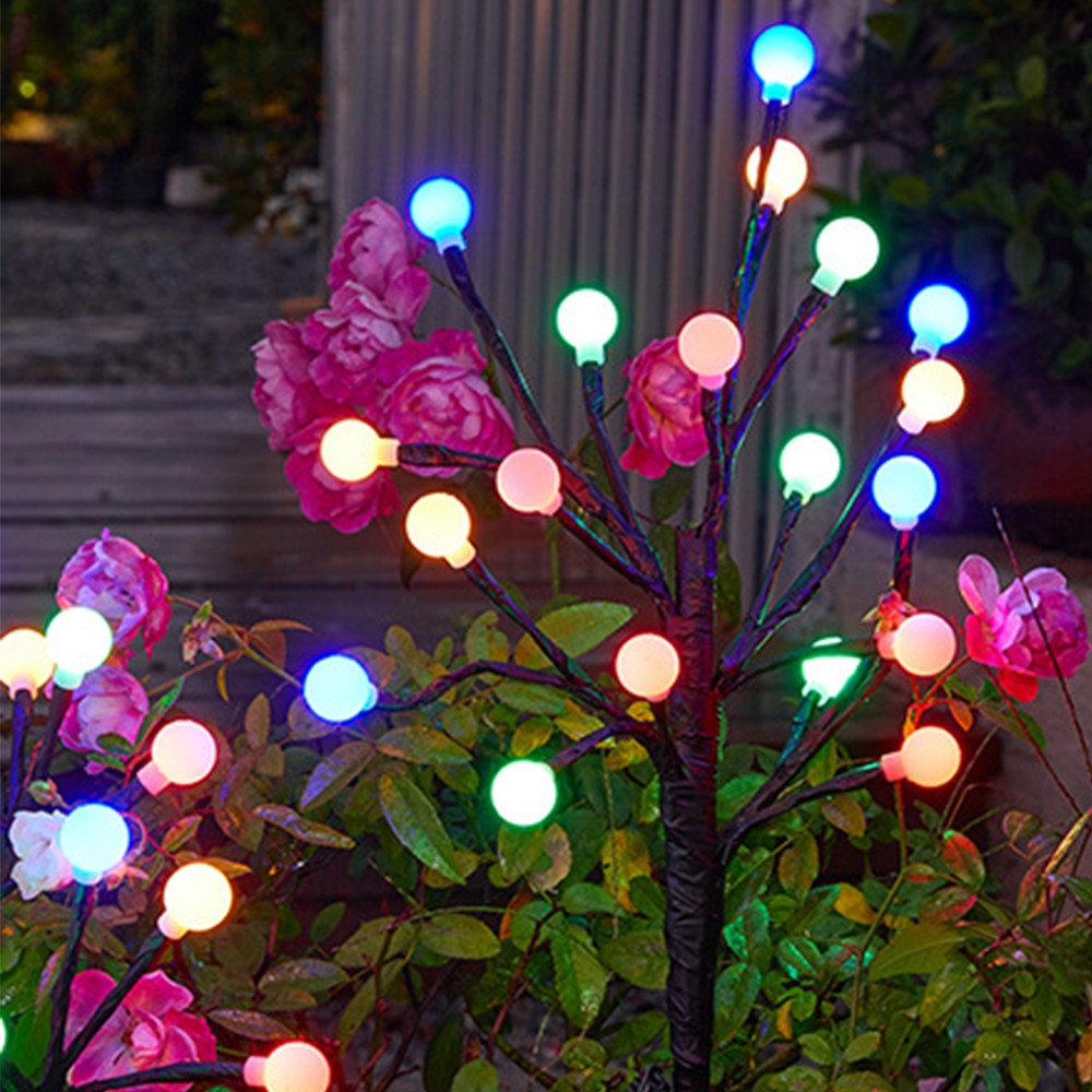 2Pcs 20LED Solar Ball Light Yard Pathway Light Garden Landscape Decorative Lamp Multicolor Light