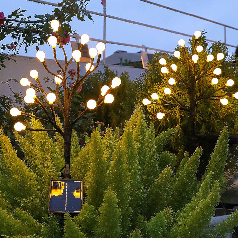 2Pcs 20LED Solar Ball Light Yard Pathway Light Garden Landscape Decorative Lamp Warm Light