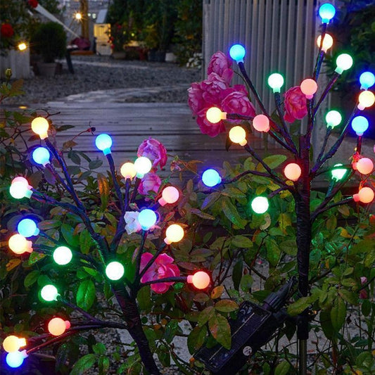 2Pcs 20LED Solar Ball Light Yard Pathway Light Garden Landscape Decorative Lamp Multicolor Light