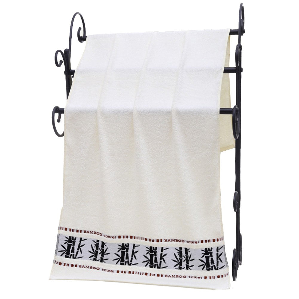 3-Piece Hand Towel and Bath Towel Set Quick Absorbent Bamboo Fiber Towel White