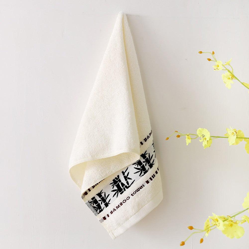 3-Piece Hand Towel and Bath Towel Set Quick Absorbent Bamboo Fiber Towel White