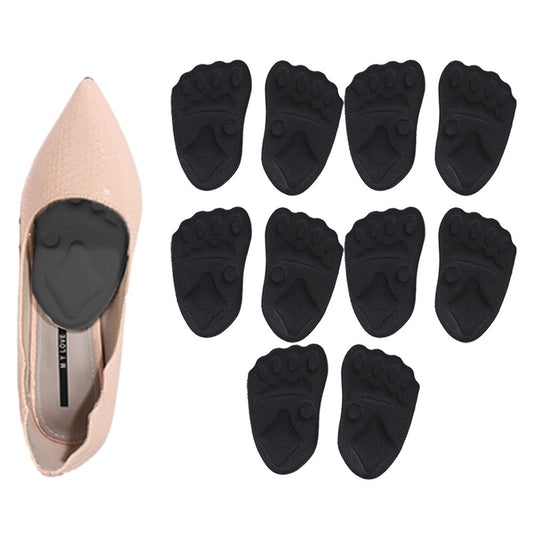 5 Pairs Metatarsal Pads Ball of Foot Cushions Insole for Women High Heel Black