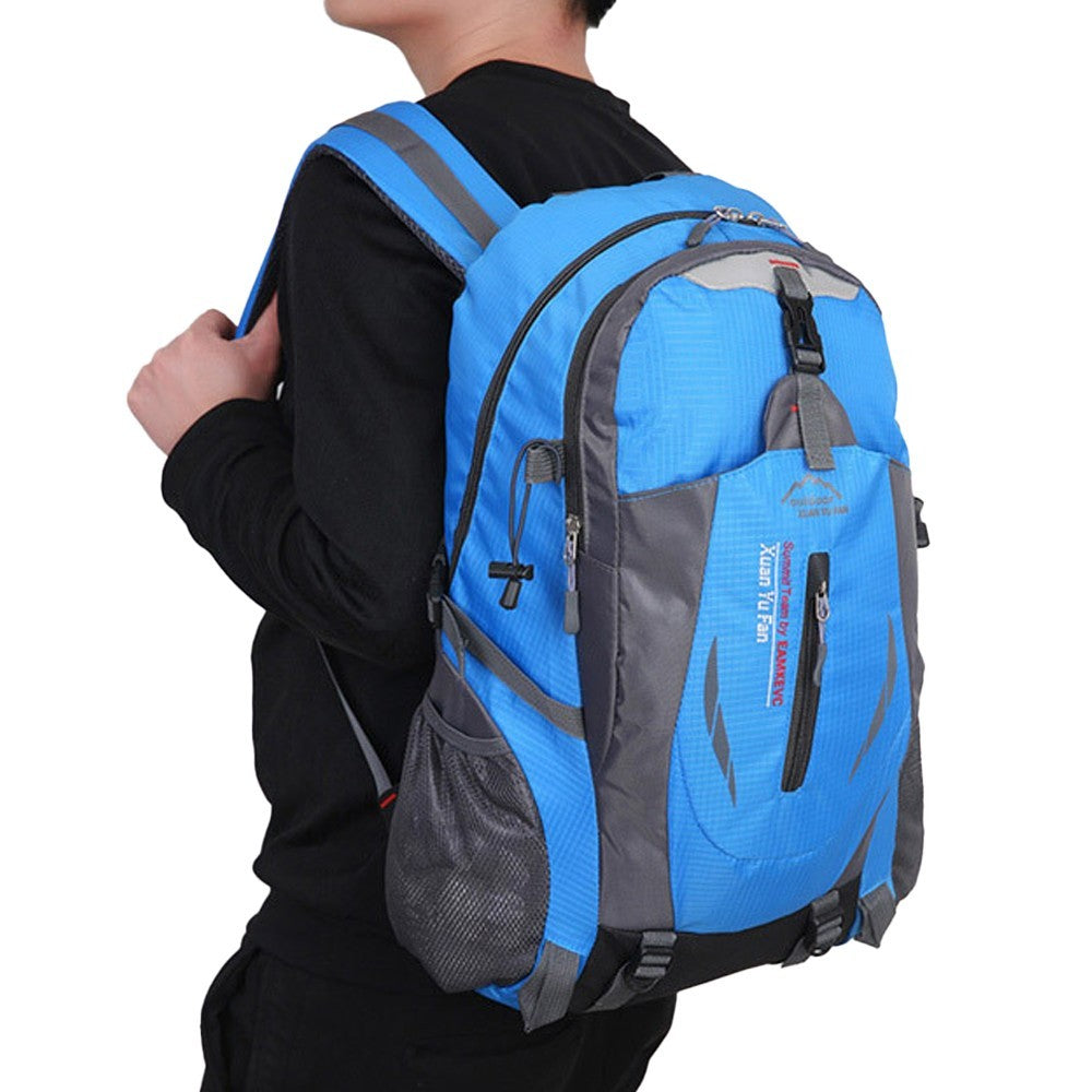 Water-resistant Hiking Backpack Camping Bag Outdoor Sport Travel Rucksack Blue