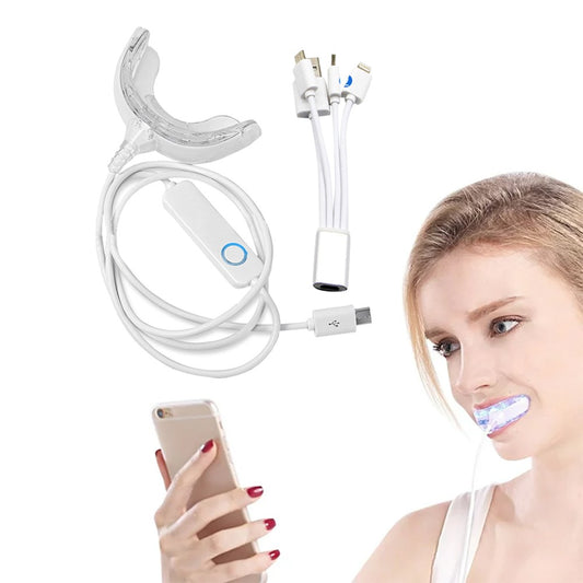 2Pcs LED Teeth Whitening Accelerator Light Teeth Whitening Enhancer Light Trays