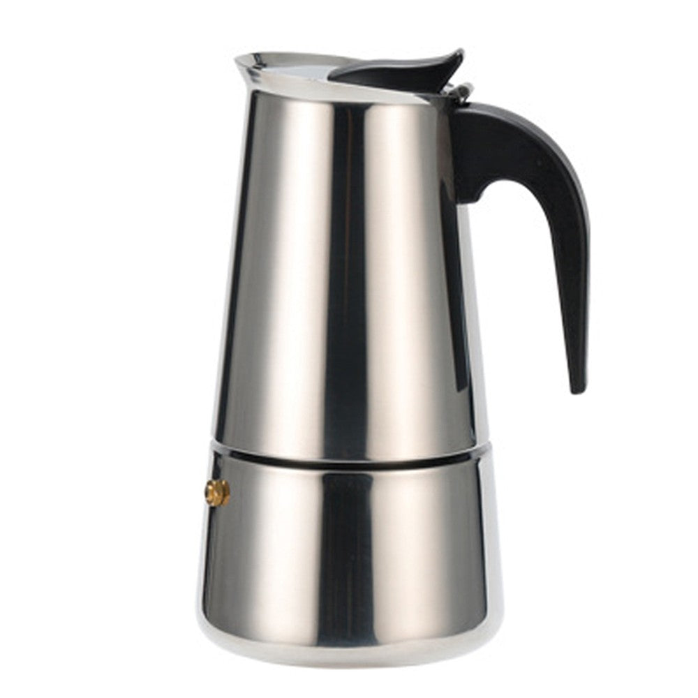 100ML Stainless Steel Coffee Maker Latte Moka Pot Suitable for Induction Cookers