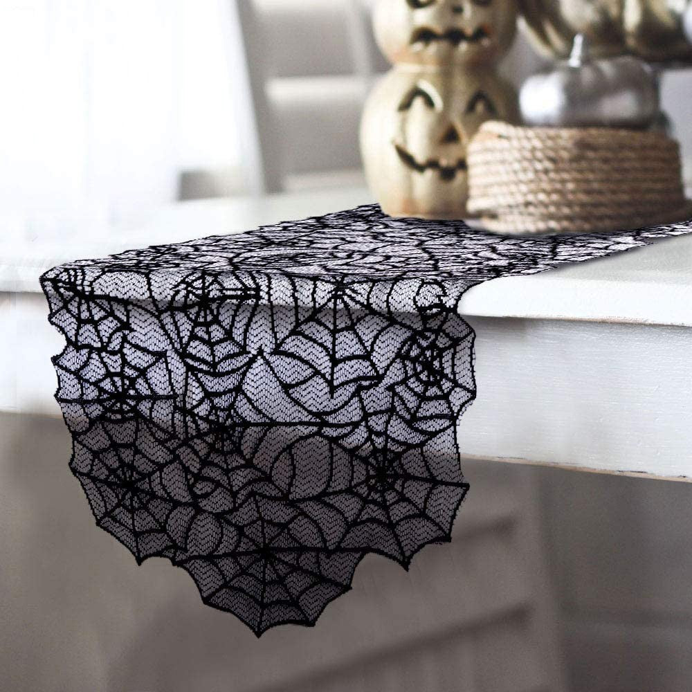 2 Sets of 20Pcs Halloween Decorations Kit Tablecloth Table Runner Decorative Bat for Halloween Party Decors