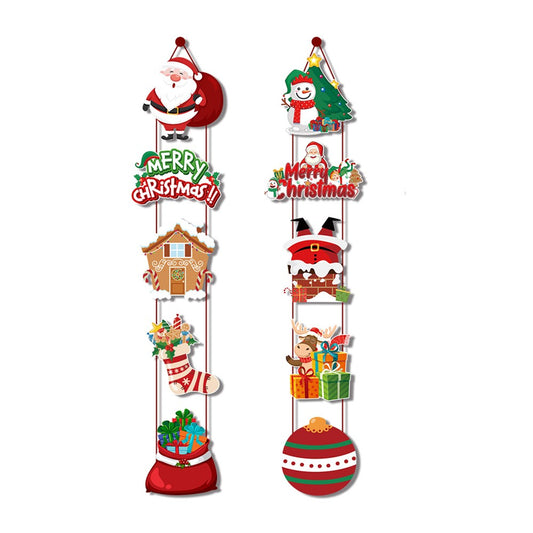 1 X Christmas Porch Hanging Sign Xmas Door Banner Wall Hanging Party Decoration