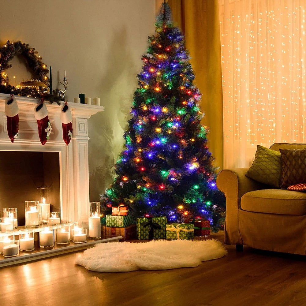 2M 200 LEDs Outdoor Cluster Christmas Tree Lights 8 Strands Fairy Light Xmas Lights Multicolor Light