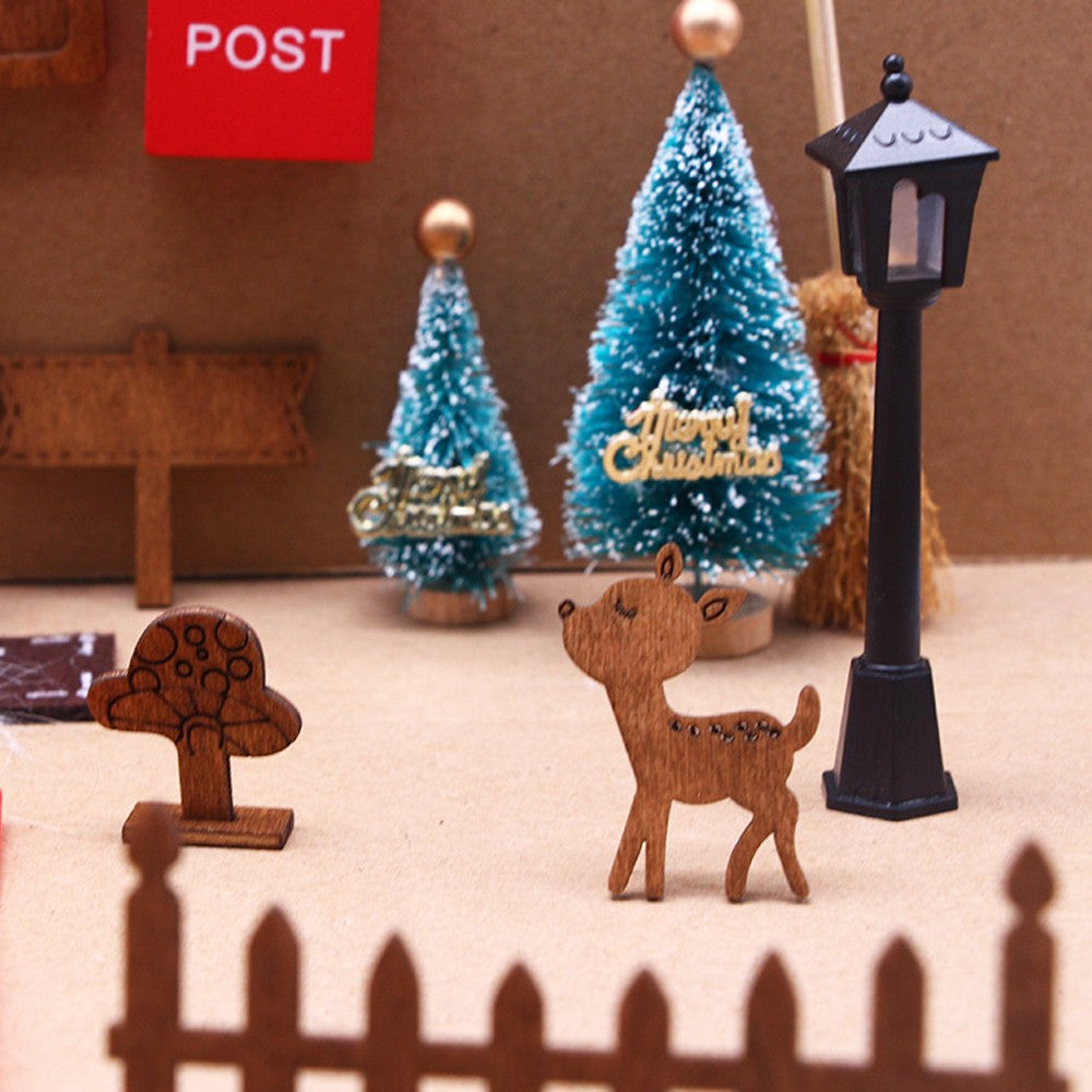 1 Set Miniature Dollhouse Fairy House Doors Elf Door Christmas Accessories