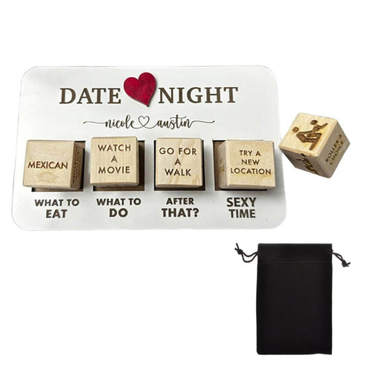 1 Set of Date Night Dice After Dark Edition Wooden Dice Game for Couples with Storage Bag