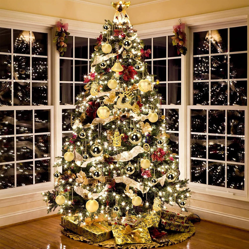 1set Christmas Tree Ornaments Set Tree for Xmas Wreath Tree Decor Gold