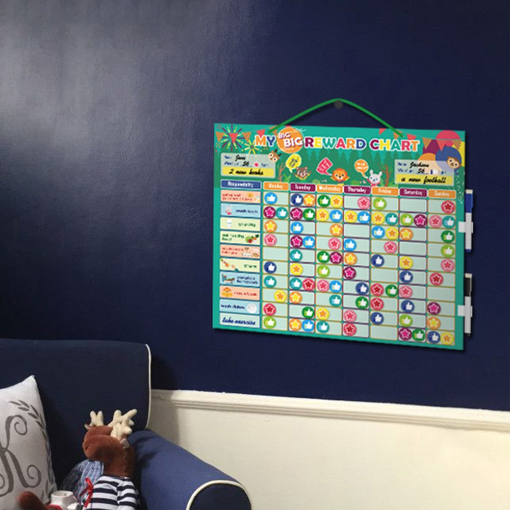 2 Sets of Chore Reward Chart Responsibility Chart Daily Routine Star Reward Chart for 2 Kids