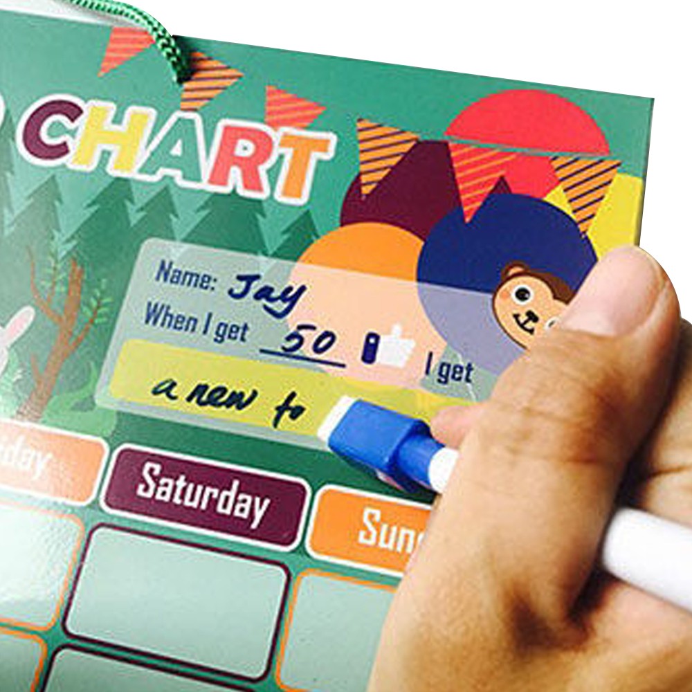 2 Sets of Chore Reward Chart Responsibility Chart Daily Routine Star Reward Chart for 2 Kids
