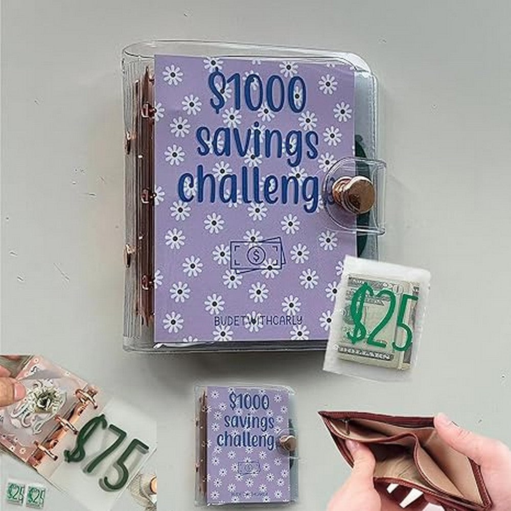 Mini Binder Savings Challenge Budget Envelopes Wallet Planners Book Style 4