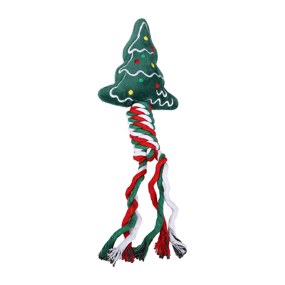 Christmas Pet Dog Chew Toys Braided Rope Pet Toys