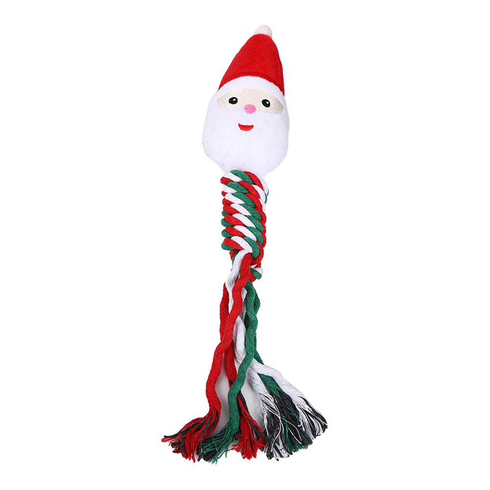 Christmas Pet Dog Chew Toys Braided Rope Pet Toys