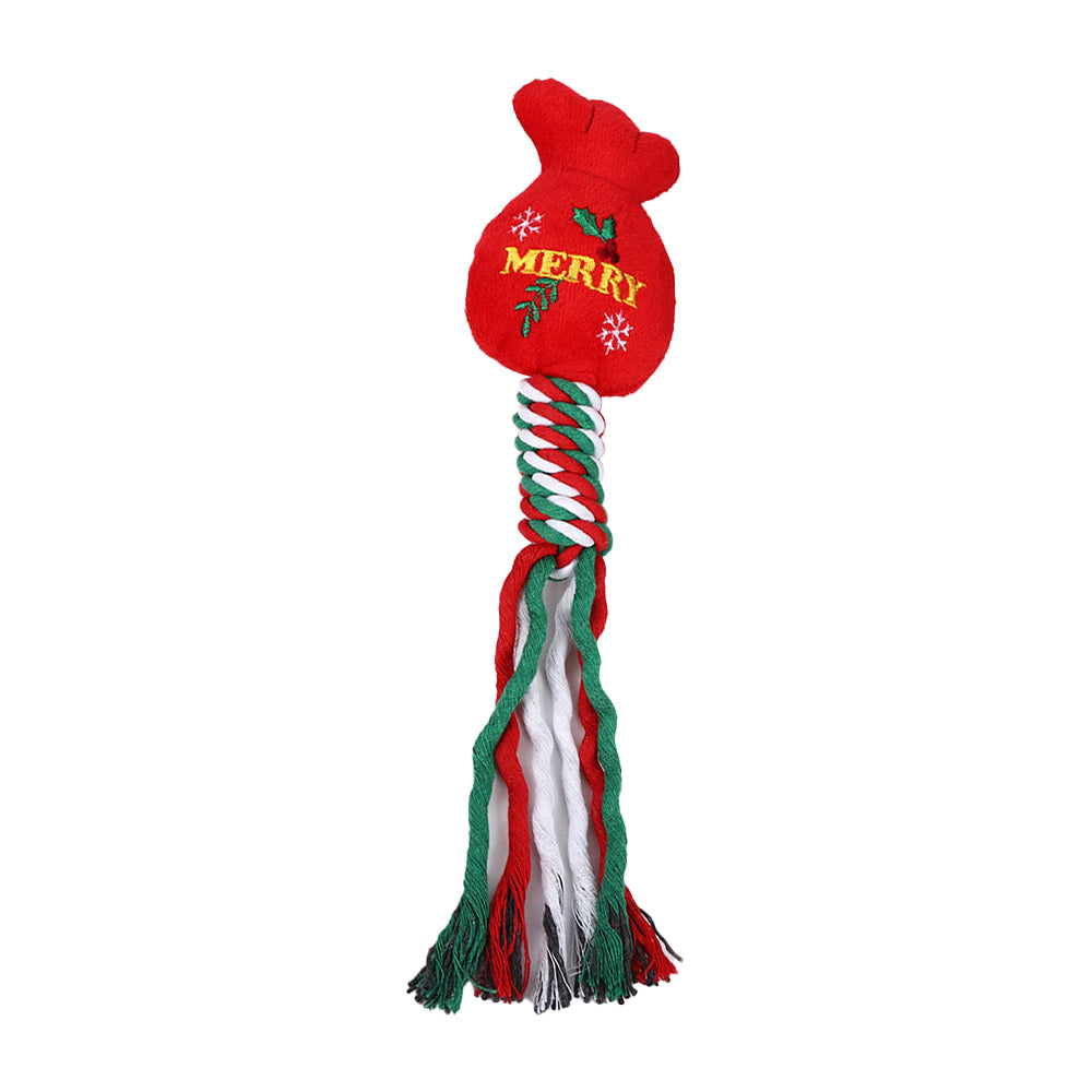 Christmas Pet Dog Chew Toys Braided Rope Pet Toys