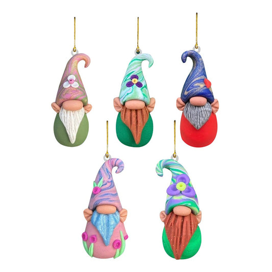 5x Christmas Tree Gnome Hanging Pendant Acrylic Xmas Ornaments Light Color