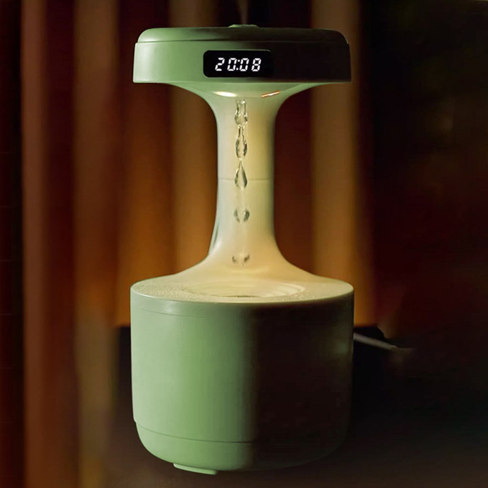 800ml USB Cool Mist Humidifier Anti-Gravity Water Droplets Air Humidifier with LED Light Green