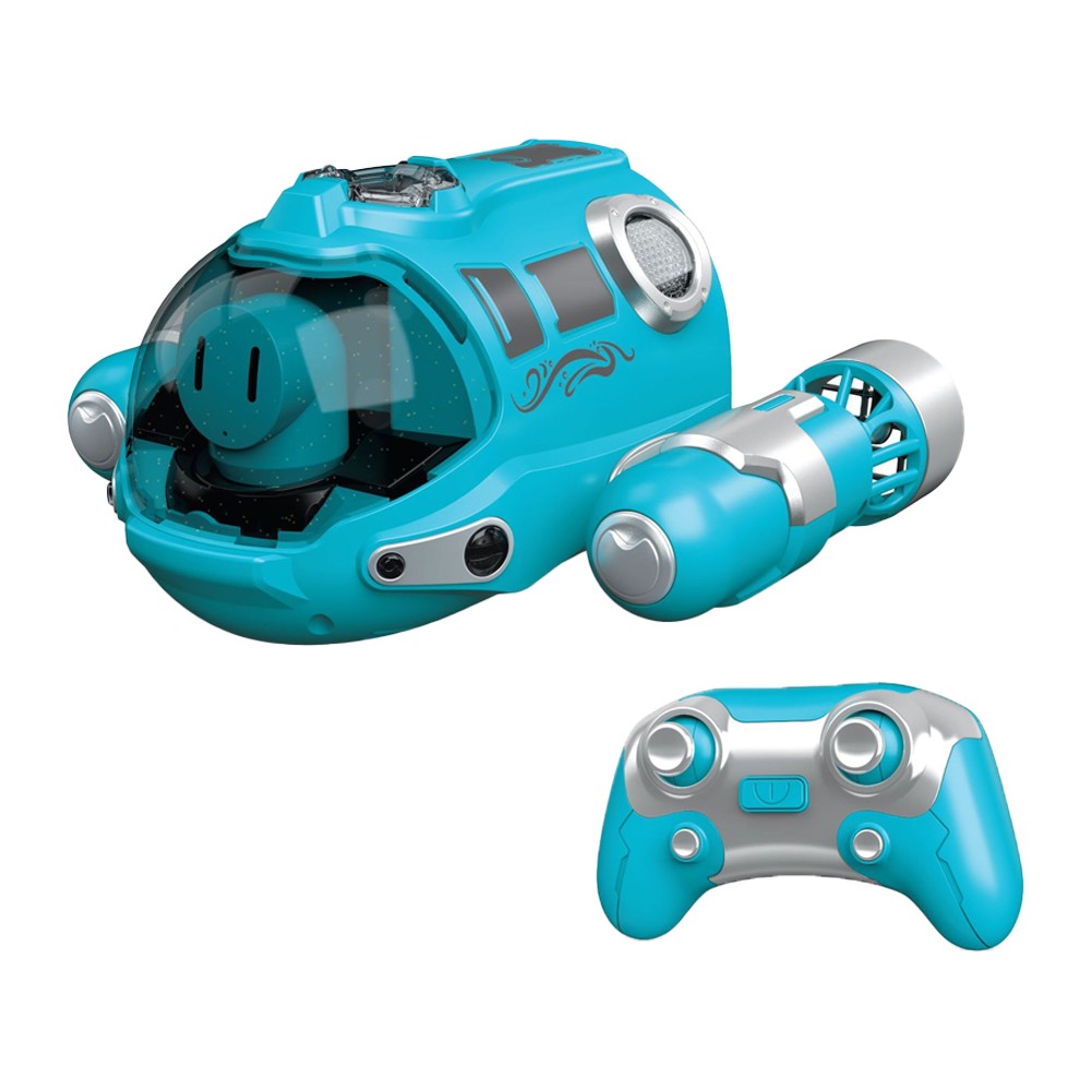 Kids 2.4GHz RC Boat Toys Remote Control Racing Boat with Lights and Spray - Blue