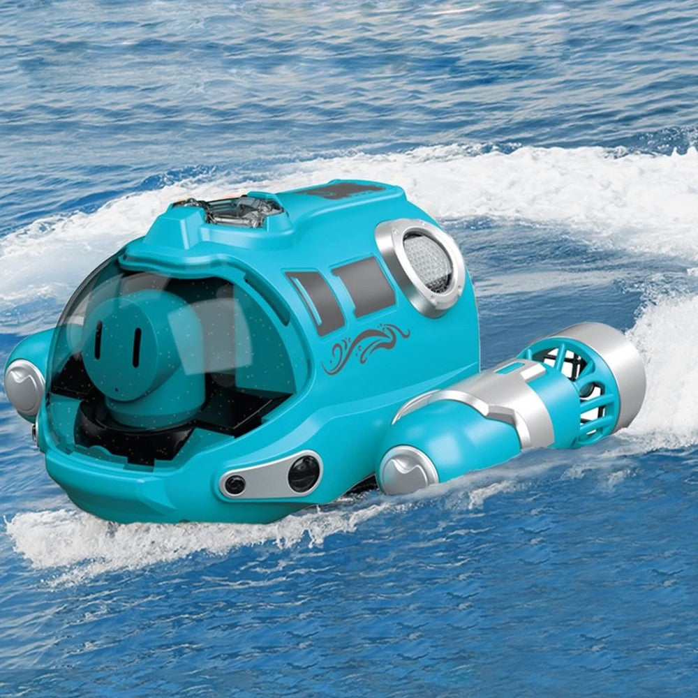 Kids 2.4GHz RC Boat Toys Remote Control Racing Boat with Lights and Spray - Blue