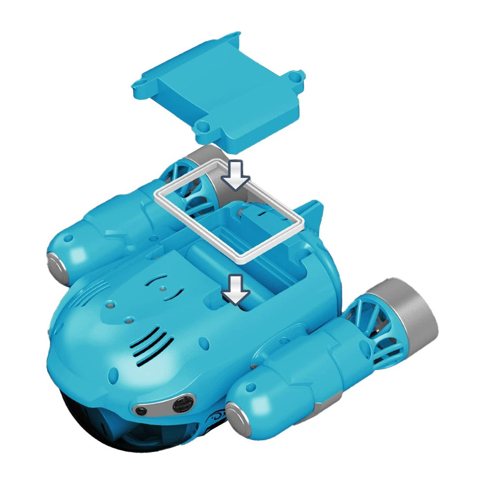 Kids 2.4GHz RC Boat Toys Remote Control Racing Boat with Lights and Spray - Blue