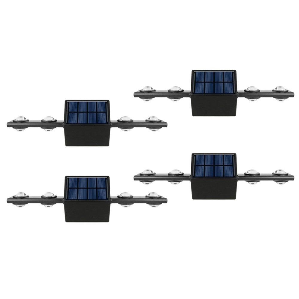 4Pcs Solar Wall Lights Up and Down Light Garden Fence Light Outdoor Decor Light - Warm Light