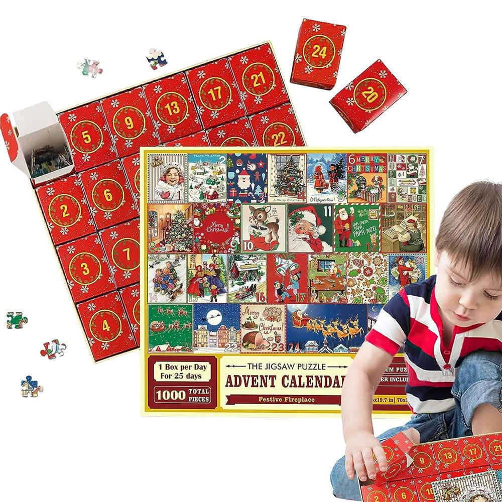 1Pc Christmas Advent Calendar Jigsaw Puzzles Xmas Countdown Calendar Puzzles