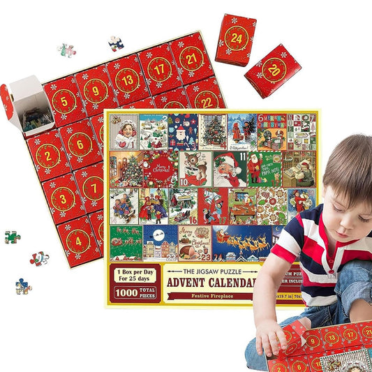 1Pc Christmas Advent Calendar Jigsaw Puzzles Xmas Countdown Calendar Puzzles