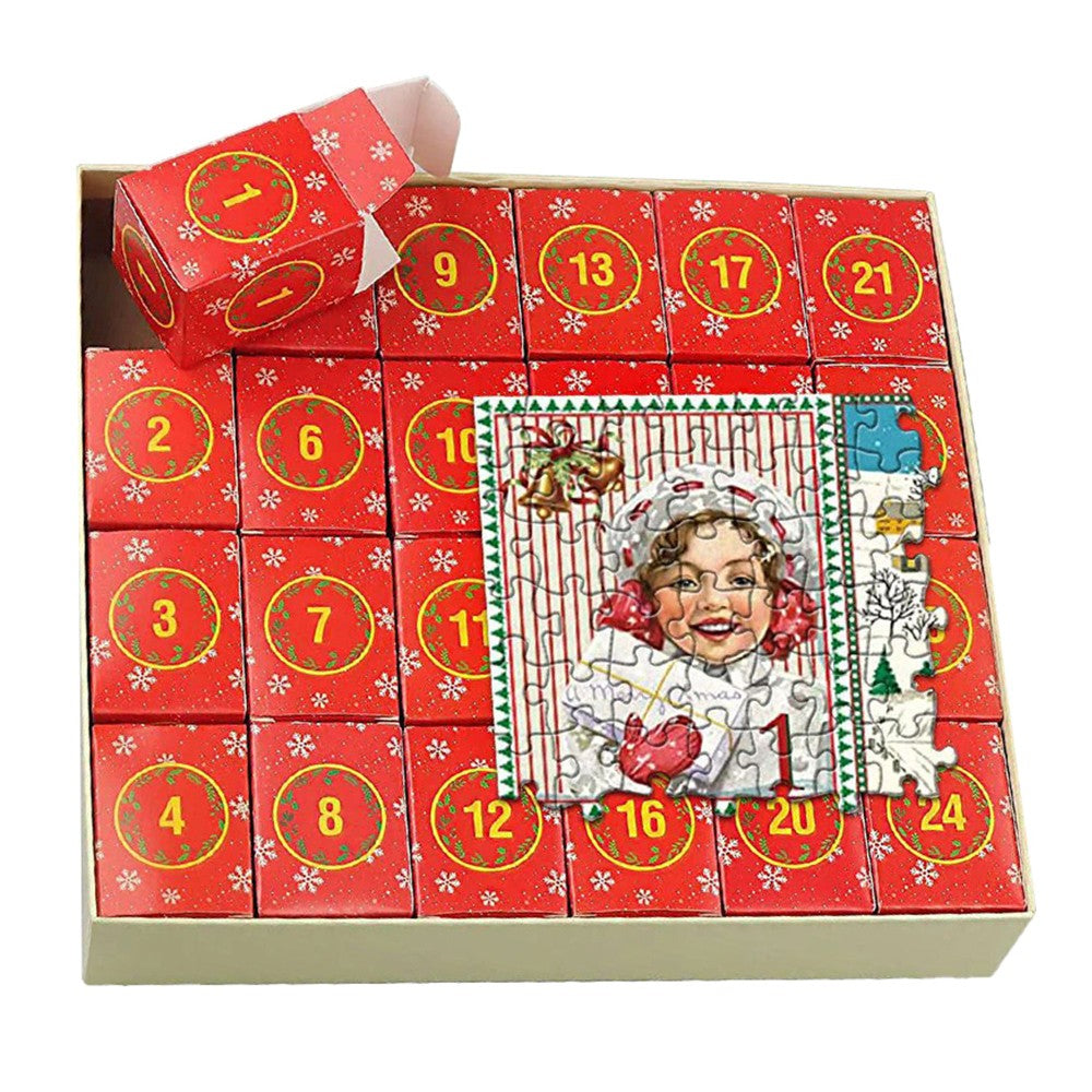 1Pc Christmas Advent Calendar Jigsaw Puzzles Xmas Countdown Calendar Puzzles