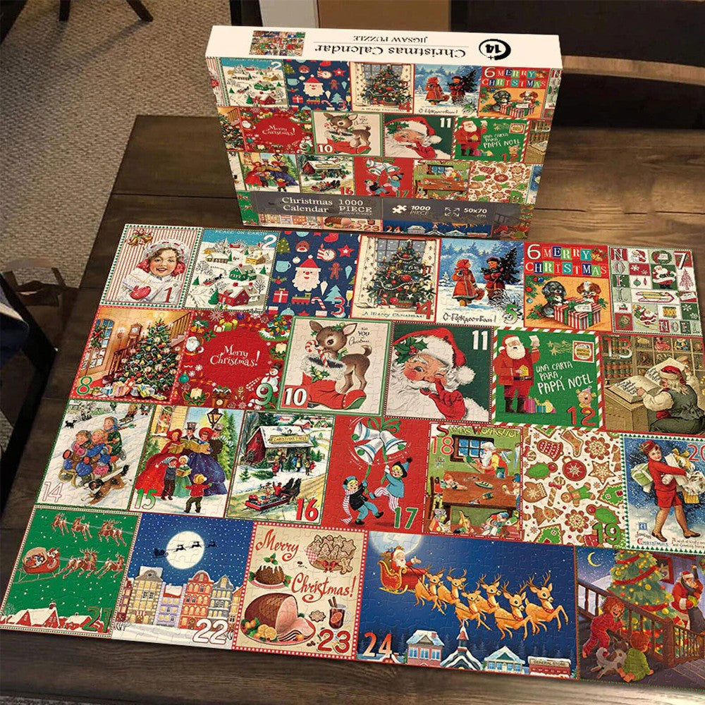 1Pc Christmas Advent Calendar Jigsaw Puzzles Xmas Countdown Calendar Puzzles