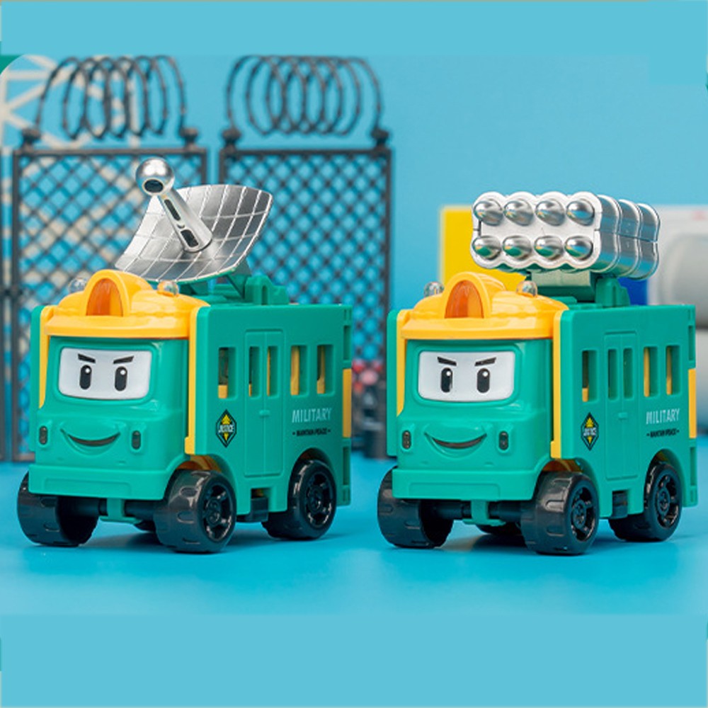 8Pcs Flip Transformable 2-in-1 Engineering Vehicle Sliding Toy Cars For Kids