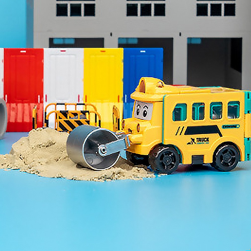 4Pcs Flip Transformable 2-in-1 Engineering Vehicle Sliding Toy Cars For Kids