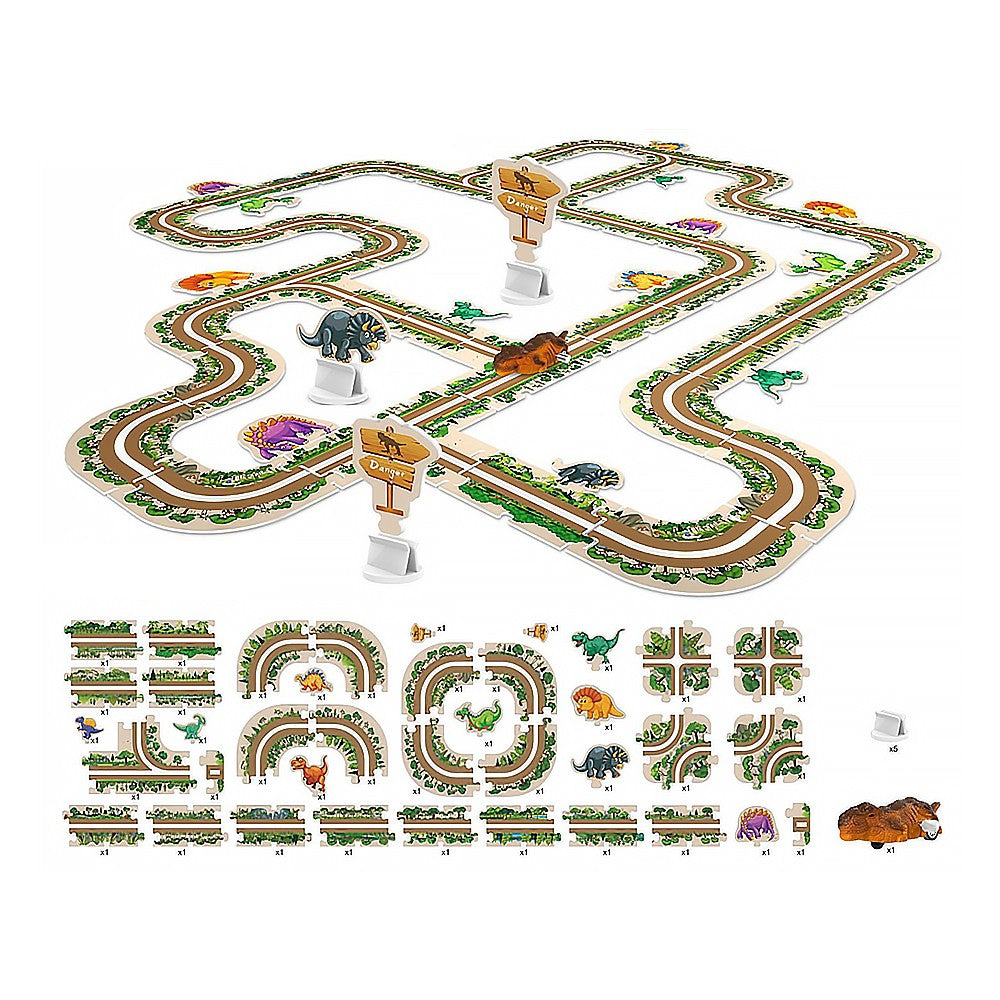 Green 44-Piece DIY Assembling RailCar Set Puzzle Track Car Toys