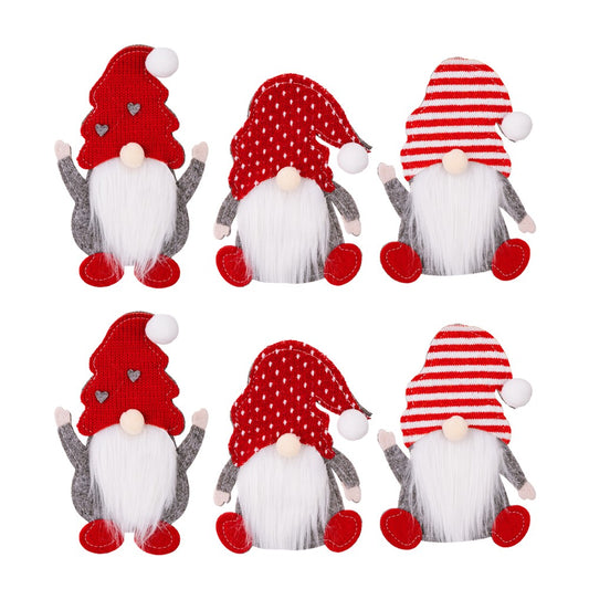 6Pcs Christmas Gnome Tableware Holder Silverware Holders Set Spoon Fork Bags