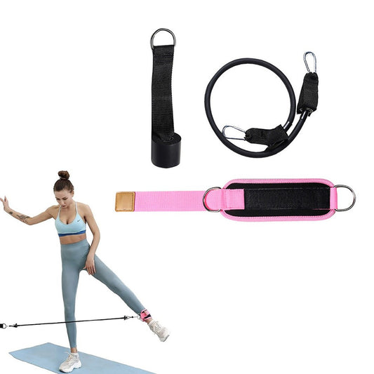 3Pcs Ankle Resistance Band Set Leg Training Resistance Band Fitness Training Equipment - Pink