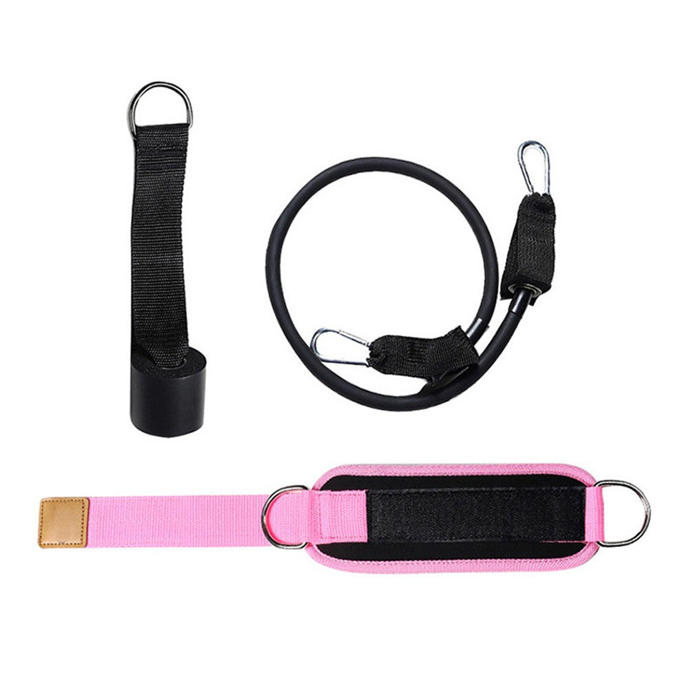 3Pcs Ankle Resistance Band Set Leg Training Resistance Band Fitness Training Equipment - Pink