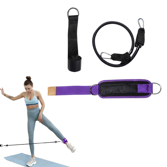 3Pcs Ankle Resistance Band Set Leg Training Resistance Band Fitness Training Equipment - Purple