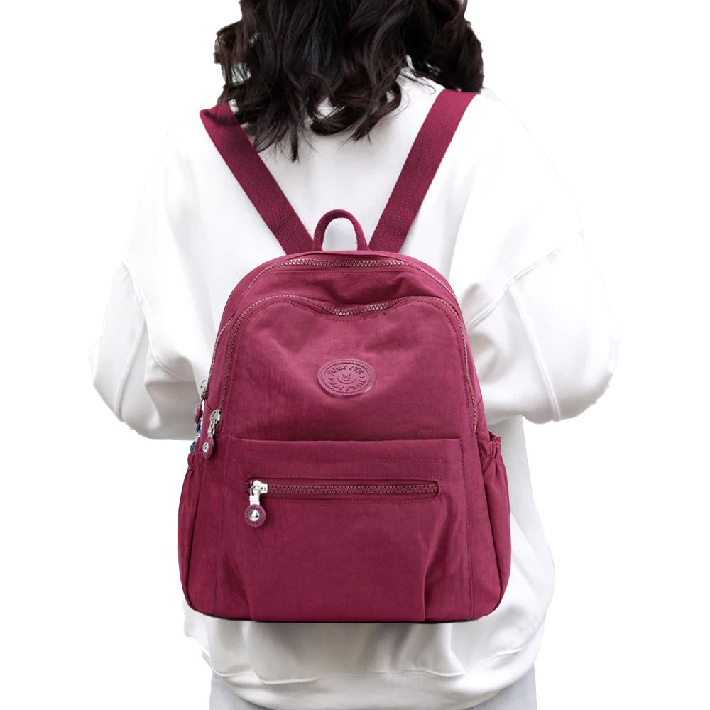 Womens Backpacks Oxford Cloth Shopping Backpack - Red
