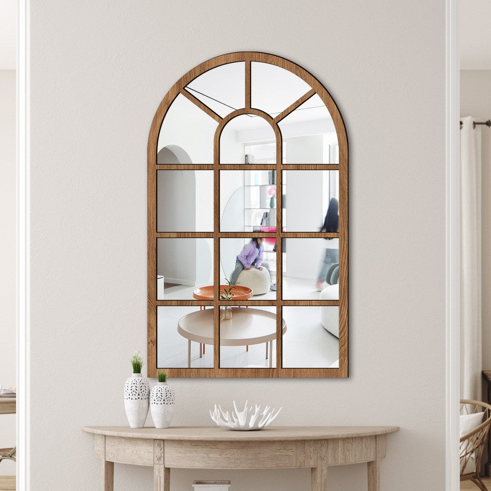 Self-adhesive Acrylic Wall Mirror Window Sticker Decals Removable Window Mirror Style 1 Brown