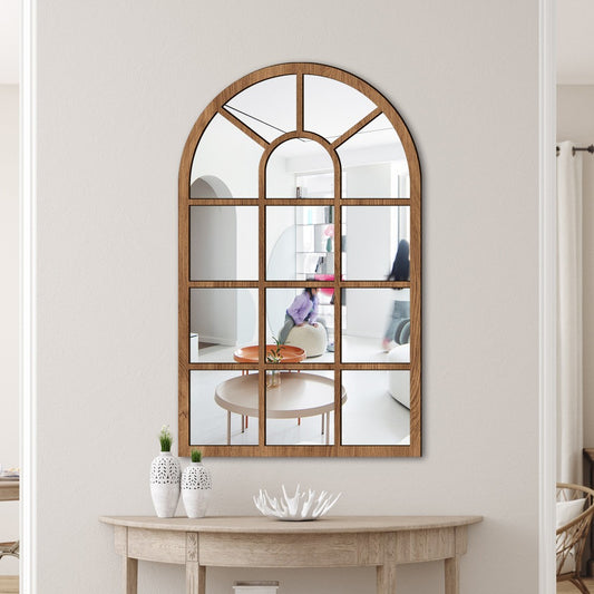 Self-adhesive Acrylic Wall Mirror Window Sticker Decals Removable Window Mirror Style 1 Brown