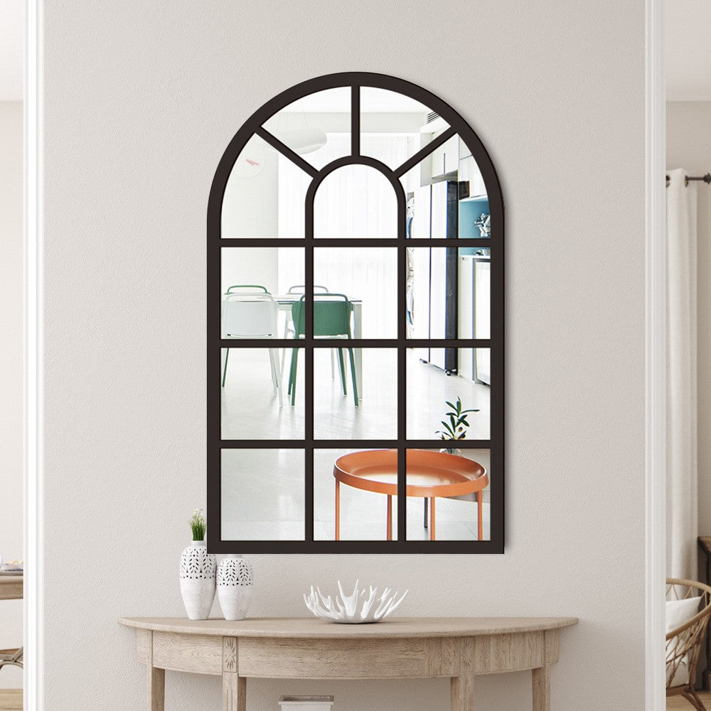 Self-adhesive Acrylic Wall Mirror Window Sticker Decals Removable Window Mirror Style 1 Black