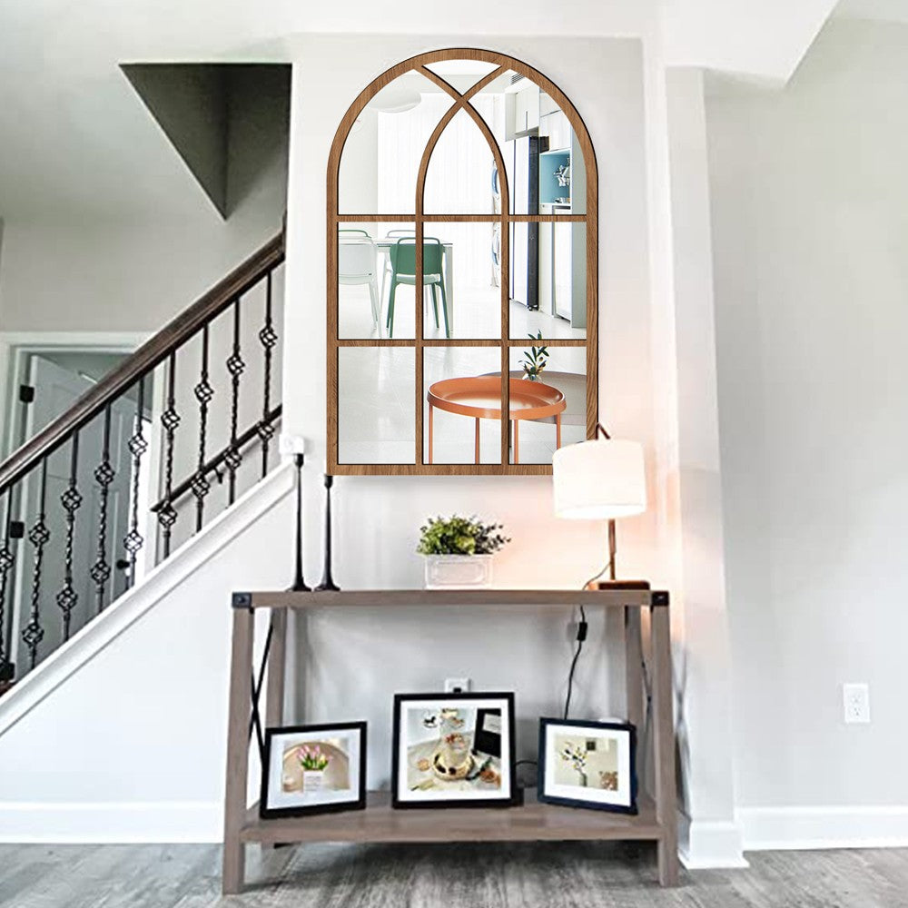 Self-adhesive Acrylic Wall Mirror Window Sticker Decals Removable Window Mirror Style 2 Brown