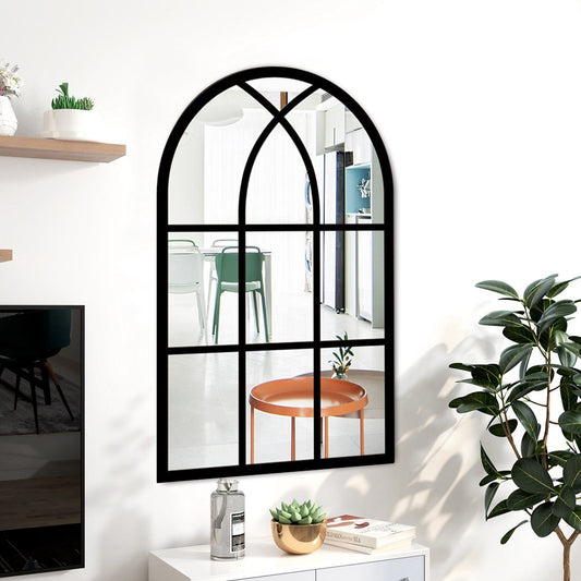 Self-adhesive Acrylic Wall Mirror Window Sticker Decals Removable Window Mirror Style 2 Black