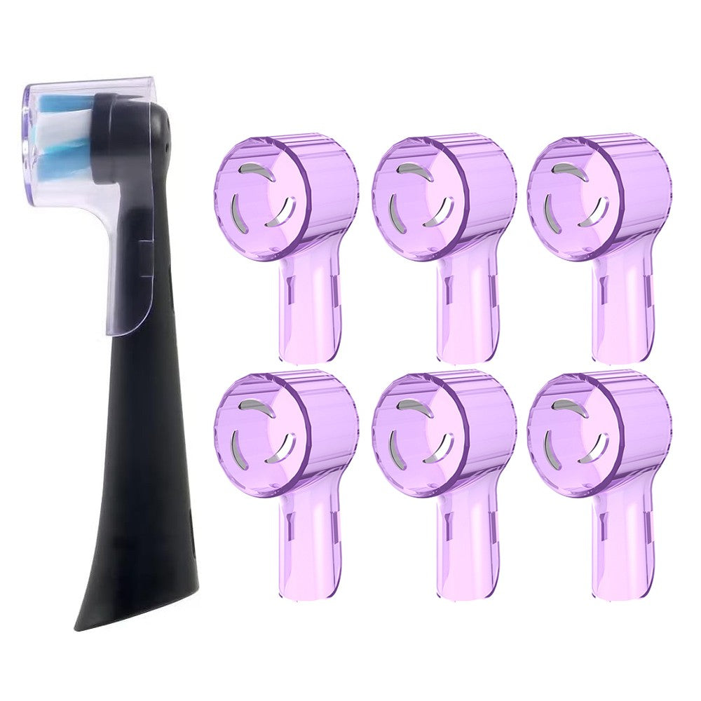 6Pcs Electric Toothbrush Head Dust Cover Compatible with Oral-B Round Head Toothbrushes Purple