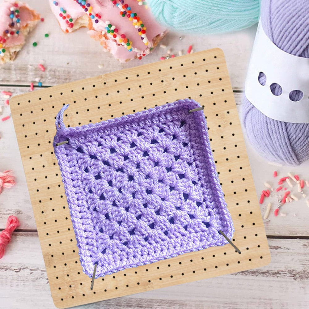 Crochet Blocking Board with 15 Rod Pins for Knitting and Crocheting Large Size